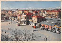 0213 " TORINO - PORTA SUSA - STAZIONE  E AUTO  ANNI N'50  "  - CART. ORIG.  NON SPED. - Transport