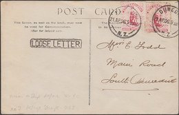 NEW ZEALAND LOOSE LETTER UNIVERSAL POSTCARD 1906 - Briefe U. Dokumente