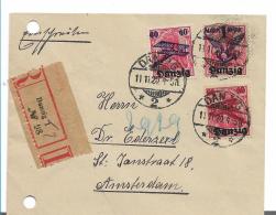 Dzg066 / Danzig, Flugmarken Mi.Nr. 50/52 Auf Einschreiben Nach Amsterdam - Storia Postale