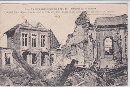 80 COMBLES, Bataille De La Somme, Ruines De La Mairie Et De L'église - Combles