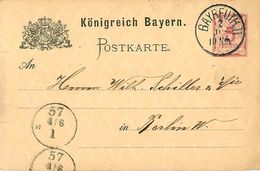 Entier Postal - Königreich Bayern - 5 Pfennig - BAYREUTH 1887 - Sonstige & Ohne Zuordnung