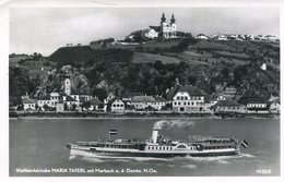 005517  Wallfahrtskirche Maria Taferl Mit Marbach A. D. Donau Und Raddampfer - Maria Taferl