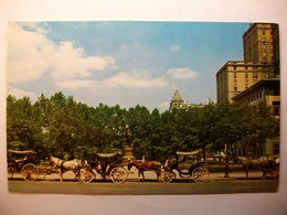 Carte Postale Etats Unis - Carriages On 59th Street , New York City  (Petit Format Couleur Oblitérée 4 Timbres  ) - Transportes