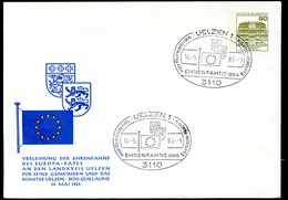Bund PU117 D2/124 EUROPAFAHNE WAPPEN UELZEN + BOIS-GUILLAUME Sost.1983 - Enveloppes Privées - Oblitérées