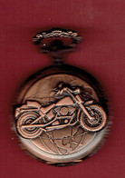 Montre Gousset Quartz - Chiffres Romains - Sujet Moto Couleur Bronze - Horloge: Zakhorloge