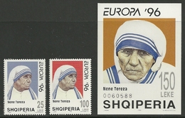 1996 Albania Europa: Famous Women Set And Souvenir Sheet (** / MNH / UMM) - 1996