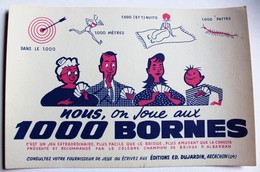 Beau Buvard Publicitaire Jeu 1000 Bornes éditions Dujardin Arcachon Mille Bornes - Trasporti