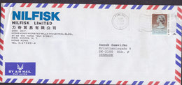 Hong Kong NILFISK Ltd. KOWLOON 1990 Cover Brief Denmark 1.80 $ QEII (Jahreszahl 1989) Single Franking - Cartas & Documentos