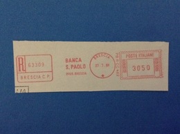 1988 AFFRANCATURA MECCANICA ROSSA EMA RED - BANCA S PAOLO BRESCIA RACCOMANDATA - Machine Stamps (ATM)