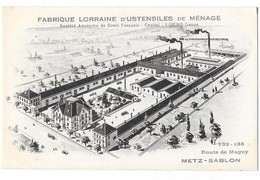 METZ SABLON (57) Usine Fabrique Lorraine D'ustensiles De Ménage - Metz Campagne