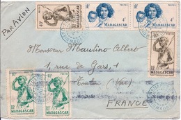 MADAGASCAR - LETTRE PAR AVION POUR TOULON FRANCE 1947 - Brieven En Documenten