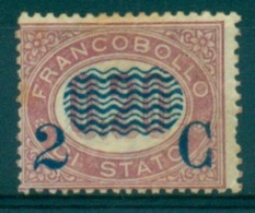 REGNO 1878 FRANCOBOLLI DI SERVIZIO SOPRASTAMPATI  2 C. SU 0,20  MH* - Dienstzegels