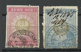 Deutschland Ca 1865 Preussen 2 Stempelmarken O - Andere & Zonder Classificatie