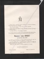 MONSIEUR LÉON MINGUET NAMUR 1869 + 1957 VEUF De DAME ÉLISA PAYE - Décès