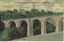 71 ( Saone Et Loire ) - Environs Du CREUSOT - Viaduc Et Chateau De Montsarrin ( Colorisée Et Toilée ) - Le Creusot