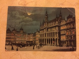 1909 Bruxelles Postcard To Italy - Bruxelles La Nuit