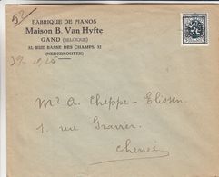 Belgique - Lettre Illustrée De 1930 ° - Préoblitéré De Gand 1930 - Exp Vers Chenée - Musique - Fabrique De Pianos - Typo Precancels 1929-37 (Heraldic Lion)