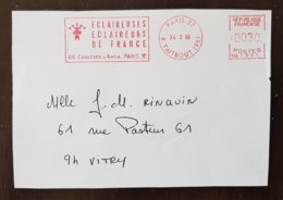 FRANCE Scoutisme, Empreinte Mecanique ECLAIREUSES DE FRANCE 1966 (devant Seul) - Storia Postale