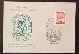 AUTRICHE Scoutisme, Scouts, Scout, Obliteration Temporaire SCOUTISME VLAXENBURG 1961 (6) - Storia Postale