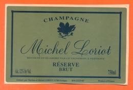 étiquette De Champagne Brut Reserve Michel Loriot à Festigny - 75 Cl - Champagne