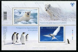 Bloc-Feuillet** Du Canada De 2009 Avec 2 Timbres Gommés "Protection Des Zones Polaires Et Des Glaciers" - International Polar Year