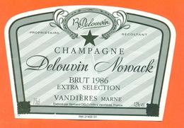 étiquette De Champagne Brut 1986 Delouvin Nowack à Vandières - 75 Cl - Champagne