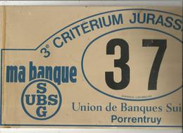 Plaque De Rallye, 3e Criterium Jurassien 1980 , 2 Scans , N° 37,union Des Banques Suisses Porrentruy, Frais Fr 4.75 E - Targhe Rallye