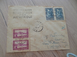 Lettre Colonies Françaises Algérie 1er Service Aérien Oran Alger Par Air Afrique 17/04/1937 - Cartas & Documentos