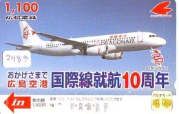 Télécarte  JAPON * DRAGON AIR  (2483) * AVIATION * AIRLINE Phonecard  JAPAN AIRPLANE * FLUGZEUG - Avions