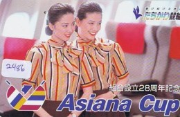 Télécarte  JAPON * ASIANA AIRLINES * FEMMES  (2486) STEWARDESS AVIATION * AIRLINE Phonecard  JAPAN AIRPLANE * FLUGZEUG - Avions
