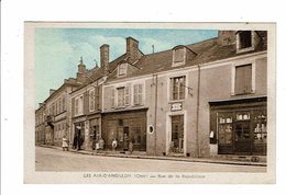 Cpa Les AIX D ANGILLON Rue De La République Charcuterie Enfants à La Pose La Cigogne éd - Les Aix-d'Angillon