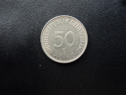 RÉPUBLIQUE FÉDÉRALE ALLEMANDE : 50 PFENNIG 1971 G    KM 109.1      SUP - 50 Pfennig