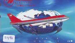 Télécarte  JAPON * NORTHWEST AIRLINES *  (2490)  AVIATION * AIRLINE Phonecard  JAPAN AIRPLANE * FLUGZEUG - Avions