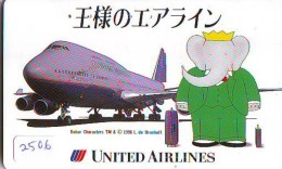 Télécarte  JAPON * UNITED AIRLINES *  (2506)  AVIATION * AIRLINE Phonecard  JAPAN AIRPLANE * FLUGZEUG - Avions