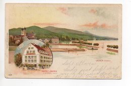 LITHO Gasthof Z. Bären LACHEN Gel. 1905 N. Bertschikon Stempel Seegräben Stempel Hotel - Lachen