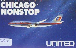 Télécarte  JAPON * UNITED * CHICAGO *  (2510)  AVIATION * AIRLINE Phonecard  JAPAN AIRPLANE * FLUGZEUG - Avions