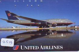 Télécarte  JAPON * UNITED AIRLINES *  (2513)  AVIATION * AIRLINE Phonecard  JAPAN AIRPLANE * FLUGZEUG - Avions