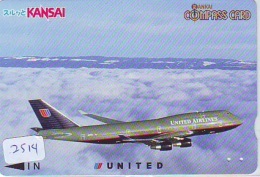 Télécarte  JAPON * UNITED AIRLINES *  (2514)  AVIATION * AIRLINE Phonecard  JAPAN AIRPLANE * FLUGZEUG - Avions