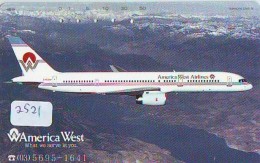 Télécarte  JAPON * AMERICA WEST *  (2521)  AVIATION * AIRLINE Phonecard  JAPAN AIRPLANE * FLUGZEUG - Avions