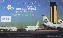 Télécarte  JAPON * AMERICA WEST *  (2522)  AVIATION * AIRLINE Phonecard  JAPAN AIRPLANE * FLUGZEUG - Avions