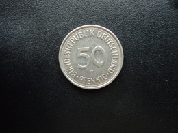 RÉPUBLIQUE FÉDÉRALE ALLEMANDE : 50 PFENNIG 1982 F    KM 109.2      SUP - 50 Pfennig