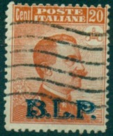 REGNO 1922-23  BLP  20 C. ARANCIO II TIPO ANNULLATO - Zegels Voor Reclameomslagen (BLP)