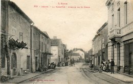 CPA - BRAM (11) - Aspect De L'avenue De St-Denis à La Barrière En 1918 - Bram