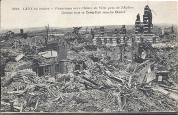 Delcampe - PAS DE CALAIS - 62 - LENS - Panorama Vers L'hôtel De Ville  - Ruines Guerre 14 - Lens