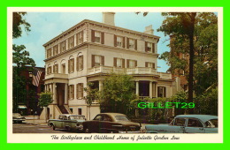 SAVANNAH, GE - THE BIRTHPLACE AND CHILDHOOD HOME OF JULIETTE GORDON LOW - ANIMATED WITH OLD CARS - DIXIE NEWS CO - - Savannah