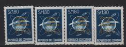 ECUADOR 1964 INTERNATIONAL GEOPHYSICAL YEAR GLOBE & SATELLITES LOT X 4 SC# C422 - Ecuador