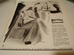 ANCIENNE PUBLICITE REUNION INTIME SOURCE PERRIER LA SOIF  1939 - Perrier