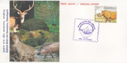 India  2016   Peacock  Deer  Animals  Sukhna Wild Life Sanctuary  Special Cover   #  14868    D Inde  Indien - Paons