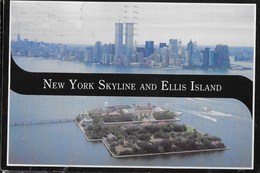 U.S.A. - NEW YORK SKYLINE - ELLIS ISLAND - VEDUTA AEREA - VIAGGIATA 1994 FRANCOBOLLO ASPORTATO - Ellis Island