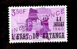 Katanga. OBP-COB. 1960 - N°40. *CONGO INDEPENDANCE. SURCHARGES "11 JUILLET DE L'ETAT DU KATANGA".  3,50F. Neuf - Katanga